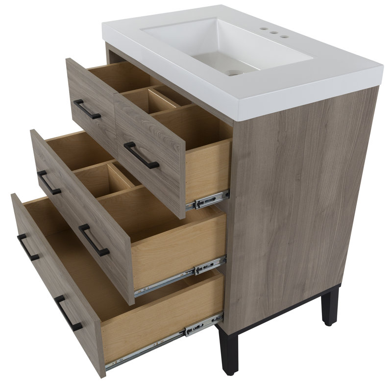 Foundstone™ Nyle 31.06'' Freestanding Single Bathroom Vanity with